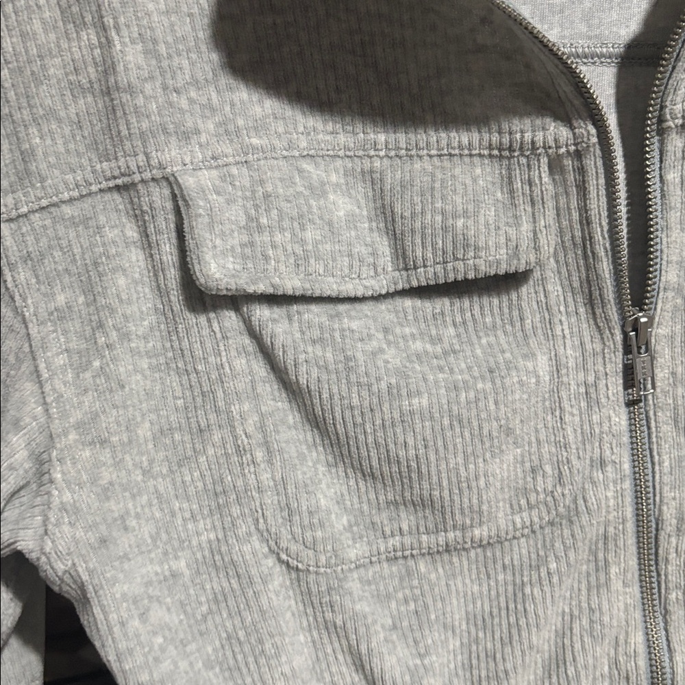 Aerie Groove On Velour Corduroy Cropped Zip Up Jacket - Picture 6 of 6